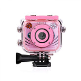K&F Concept AT-G20G Kids Camera Waterproof 1080P HD Action Camera for Birthday Holiday Gift Camera Toy 2.0'' LCD Screen pink&blue